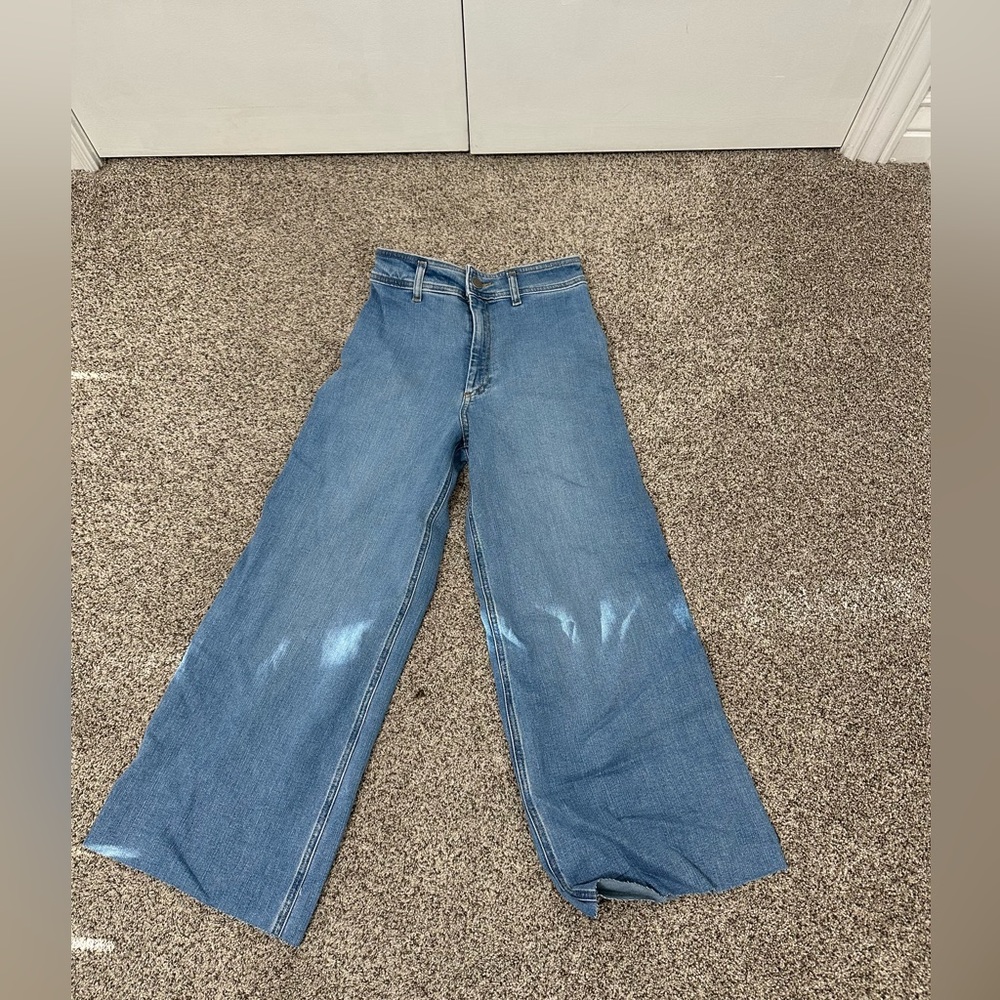 Zara Wide Leg Blue Jeans